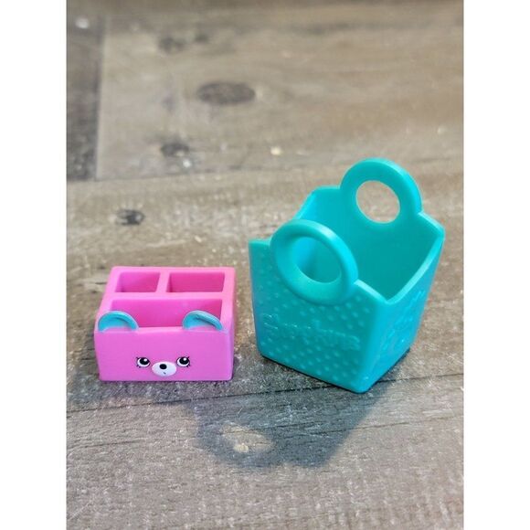 Shopkins moose blue pink bear container bag set toy figure - Picture 1 of 3